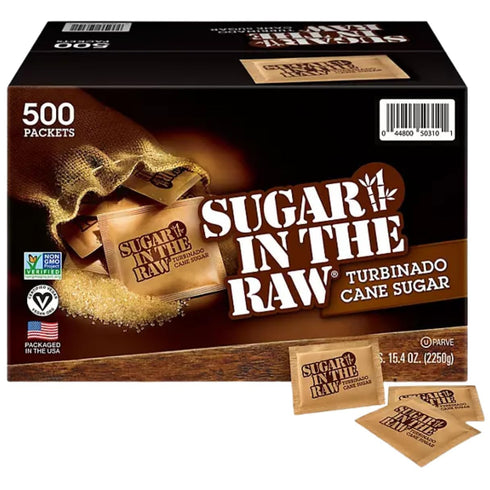 Generic Organic Sugar in The Raw, Raw Sugar Packets, Natural Sweetener, 500 Count