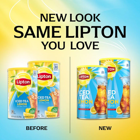 38 Lipton Lemon Powdered Iced Tea, Sweetened, Makes Quarts