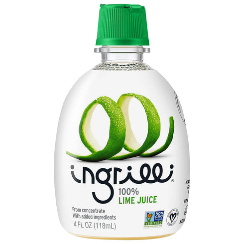 Ingrilli 100% 4 Oz (Pack 24) Lime Juice from Concentrate, Fl Squeeze Bottles
