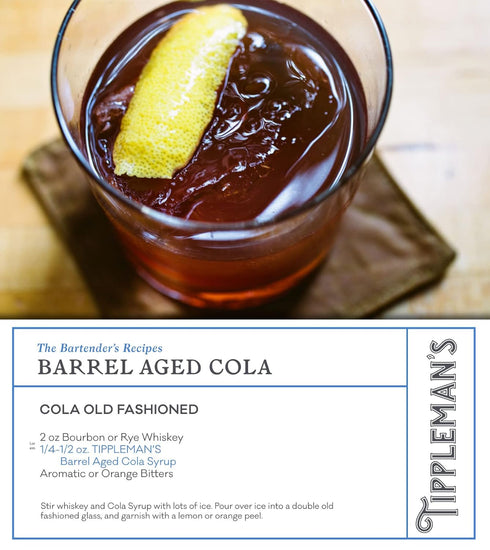 Tippleman's Barrel Aged Cola Syrup - All Natural Complex Cola Syrup for Cocktails, Classic Sodas, Ice Cream Floats, Old