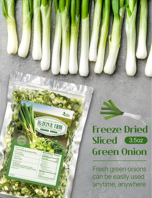 3.5 (100g), NICE WITHC'S Freeze Dried Green Onion ounces Gluten Free, Korean Chopped Green Onions, Green Onions
