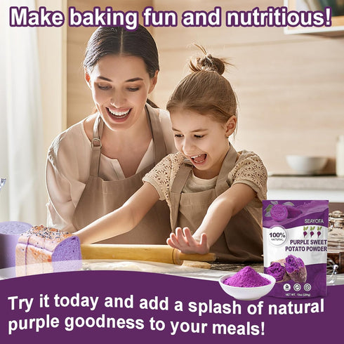 10oz Purple Sweet Potato Powder Premium Ube Powder & Natural Yam Color for Baking, Smoothies, Ice Cream & Desserts