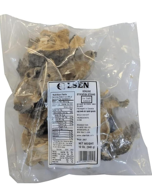 Generic /12oz Dry Stock Fish Norwegian Hard stockfish Steak, Cod Fish