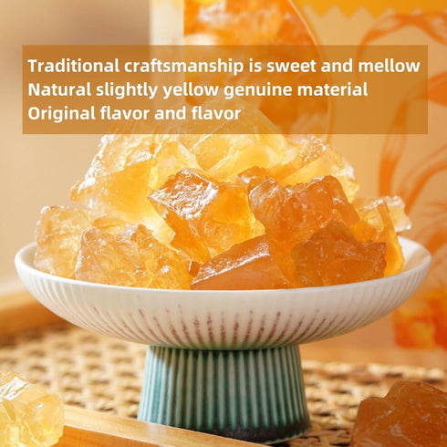 Noble Createaprototype 1000g 35.27 oz 100% Yellow Rock Sugar - Natural , Clear Brown Crystal Rock Sugar, Lump Sugar