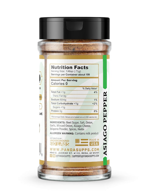 Underground Bio Labs | Prep By Jefe Premium Seasoning | Low Sugar/Sodium | MSG/Gluten Free | 7 Mouthwatering Flavors (5oz) (Asiago Pepper)