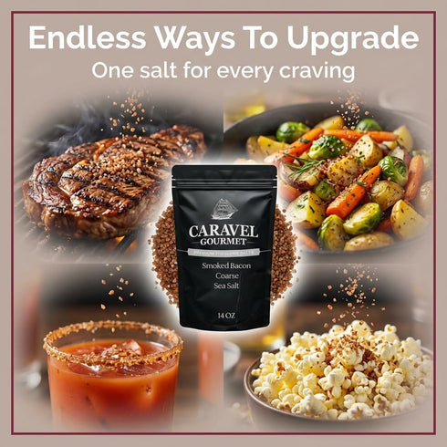 14 oz Smoked Bacon Salt for Cooking or Finishing Natural and Flavorful Coarse Alderwood Smoked Salt for Seasoning Meats