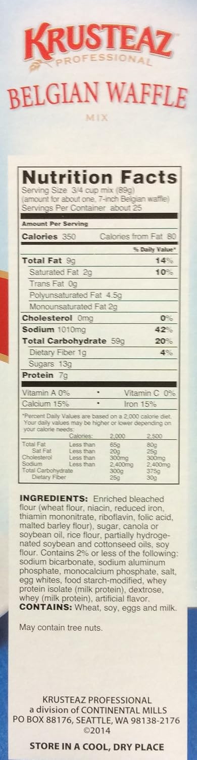 5 (Pack 2) Krusteaz Belgian Waffle Mix Belgian-Waffle, Pound