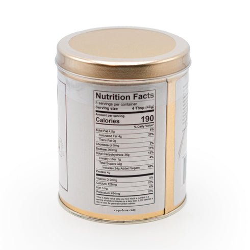 Cup of Coa Cocoa Tin | Gourmet Cocoa Powder | Frothy Head & Creamy Base | Natural Ingredients | Can be served Hot