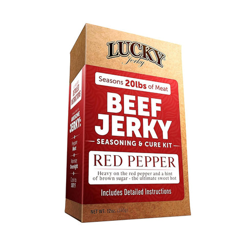 Lucky Jerky Red Pepper DIY Jerky Seasoning Kits - Seasons 20 lbs of Meat