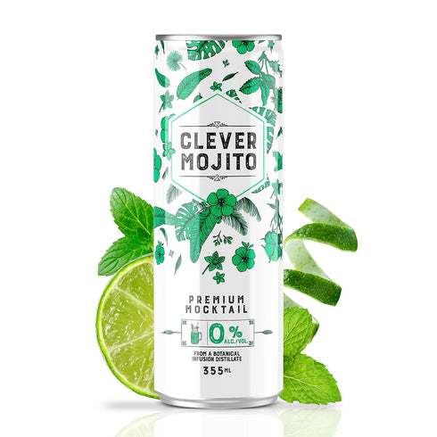 70 Pack 12 (12 oz CLEVER - Mojito, Nonalcoholic Mocktails for Any Occasion, Sugar-Free Beverages with Botanical