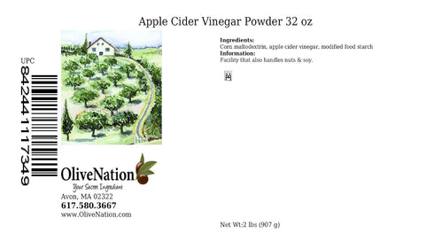 32 OliveNation Apple Cider Vinegar Powder, Tangy Seasoning for Cooking, Baking, Dressings, Dusting Flavor, Non-GMO