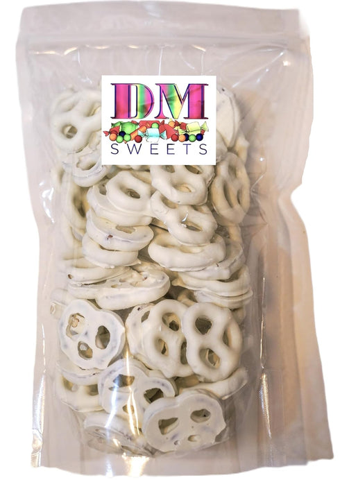 DM Sweets 2 lbs Greek Yogurt Coated Pretzels - of Fresh Gourmet Sweet Creamy Covered Dipped Pretzels
