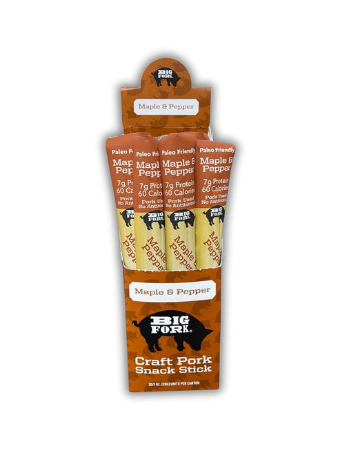 Big Fork Maple & Pepper Pork Snack Sticks Small-Batch, Hickory-Smoked Meat Sticks