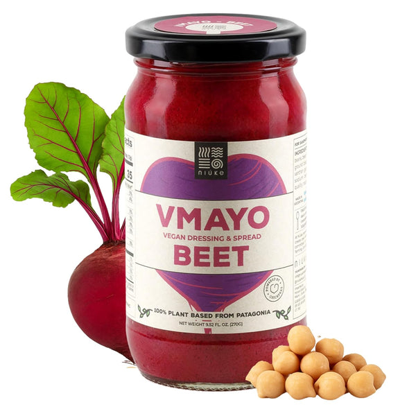 NIUKE VMAYO Beet Vegan Mayo - Chickpea-Powered, Roasted Beet Aioli, Vibrant Plant-Based Dressing