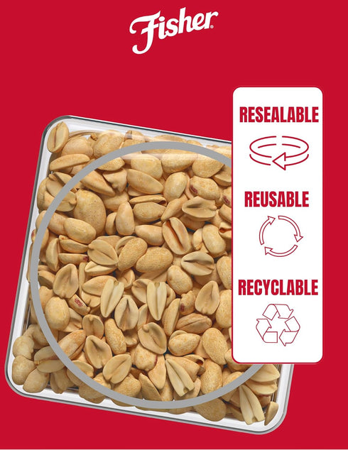 36 Fisher Snack Sea Salt Dry Roasted Peanuts, Ounces, No Artificial Colors or Flavors