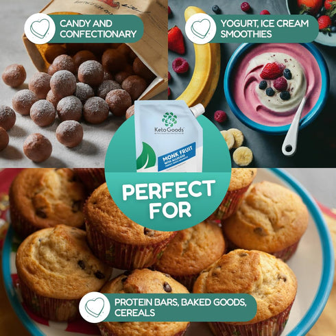 1:1 Keto Goods Monk fruit Sweetener with Allulose - White Sugar Substitute with Sugar Sweetness No Erythritol - Ideal