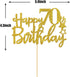 Gold Glitter Happy 70th Birthday Cake Topper, Cheers to 70 Years, Hello 70, 70 & Fabulous Party Decoration