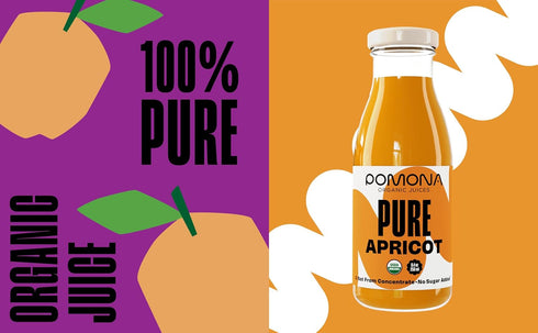 100% 8.4 oz (Pack 12)(Packaging Pomona Organic Apricot Juice, Cold Pressed USDA Organic Juices, Apricots, No Added