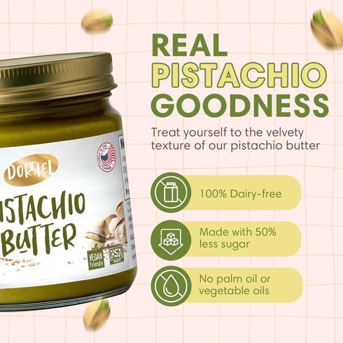 60% (200g) DORREL - Pistachio Butter, Dairy-Free Spreadable Butter Made from California-Grown Pistachios, No Palm Oil