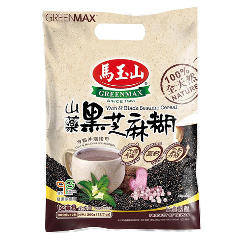 GREENMAX SINCE 1961 GREENMAX Yam & Black Sesame Cereal Instant Hot & Cold Drink Mix,
