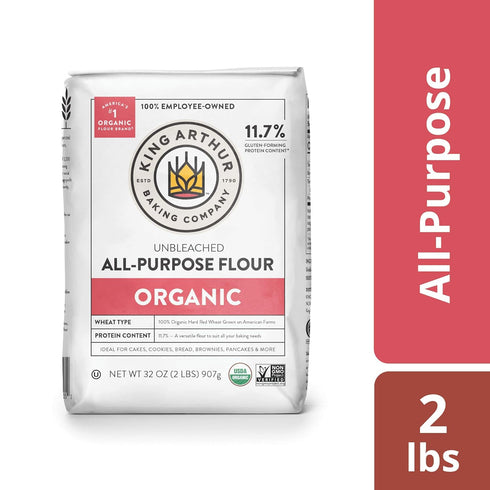 2 lbs King Arthur Flour Organic Unbleached All Purpose Flour