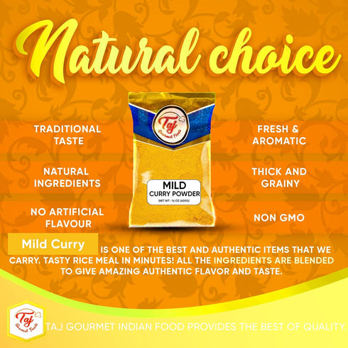 TAJ Gourmet Foods 11-Blend 14-Ounce TAJ Mild Curry Powder Mix
