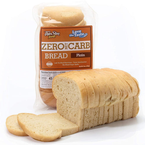 (Pack 2) ThinSlim Foods Zero Net Carb Keto Bread | Low Carb Bread | Protein Bread | Plain