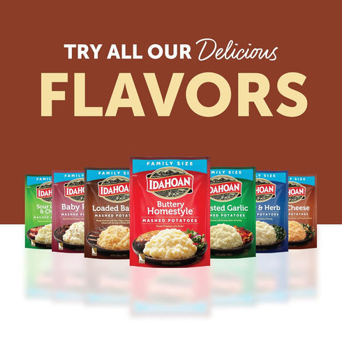 8 (Pack 8) Idahoan Loaded Baked Mashed Potatoes, Ounce