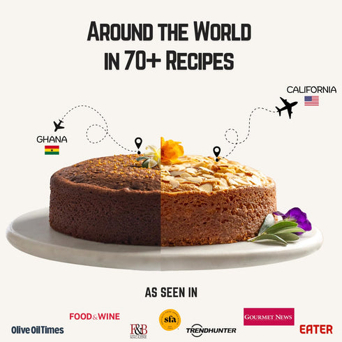4-Pack Set: Pack Flour & Olive Premium Cake Mix Gift Almond, Chocolate, Ginger, Vanilla | Global Gourmet Artisan Baking