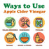 500 ml (Pack 3) Food To Live Organic Apple Cider Vinegar with Ginger and Turmeric, Raw, Italian, Unfiltered