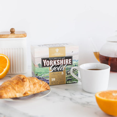 80 Count (Pack 1), 80 Yorkshire Tea, Gold, Pillow Tea Bags, of Premium Blend, Rich, Smooth, and Satisfying, Classic