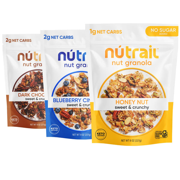 NuTrail Nut Granola Cereal, Variety Pack, No Sugar Added, Keto, Low Carb,