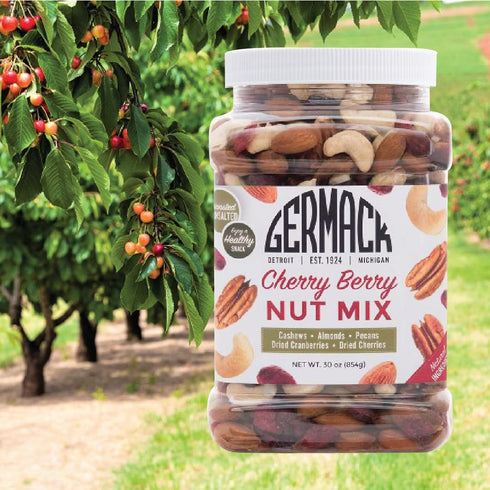 (30oz Germack - Cherry Berry Nut Mix - Cashews, Dried Cranberries, Michigan Dried Cherries, Almonds, and Pecans