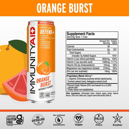 IMMUNITYAID 45 100% 12 Oz (Pack 4) Wellness Blend, With Echinacea, Zinc, Astragalus and Vitamin C, Only Calories