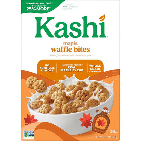 12.7oz (1 Kashi Breakfast Cereal, Whole Grain, Vegan, Maple Waffle Bites, Box Box)