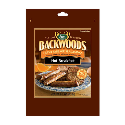 LEM Products Backwoods Hot Breakfast Fresh Sausage Seasoning, Ideal for Wild Game