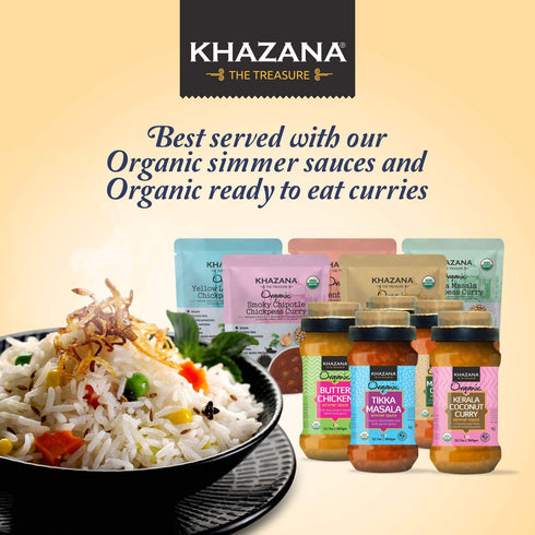 10 lb Authentic Smoked Basmati Rice by Khazana in Bag - Aromatic and Flavorful Indian Grain - Non-GMO, Gluten Free