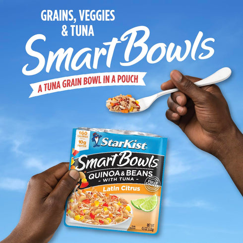 4.5 oz (Pack 12) StarKist Smart Bowls Latin Citrus, Pouch of Features Quinoa & Beans with Wild Caught Tuna