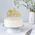 A Little Princess with Crown Cake Topper - Gold Glitter Baby Birthday Party Decoration