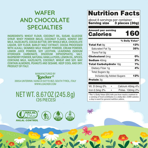 245.8g/8.67oz Loacker Spring Gift Box, Premium Wafer Cookies & Chocolate Specialties