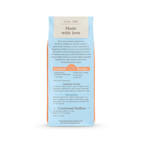 12 Oz Pamela's Products Gluten Free Cornbread & Muffin Mix