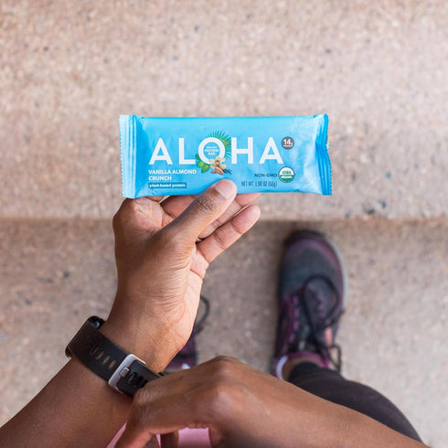 1.98-Ounce (Pack 12) ALOHA Organic Plant Based Protein Bars, Vanilla Almond Crunch, Bars