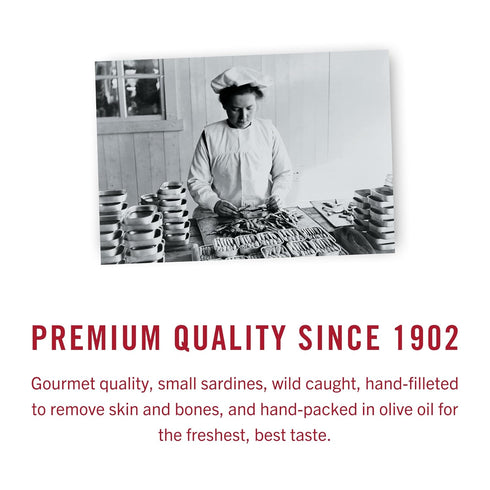 4.38 (Pack 12, Packaging King Oscar Sardines in Olive Oil, Ounce Cans of May Vary), Skinless & Boneless, Wild Caught