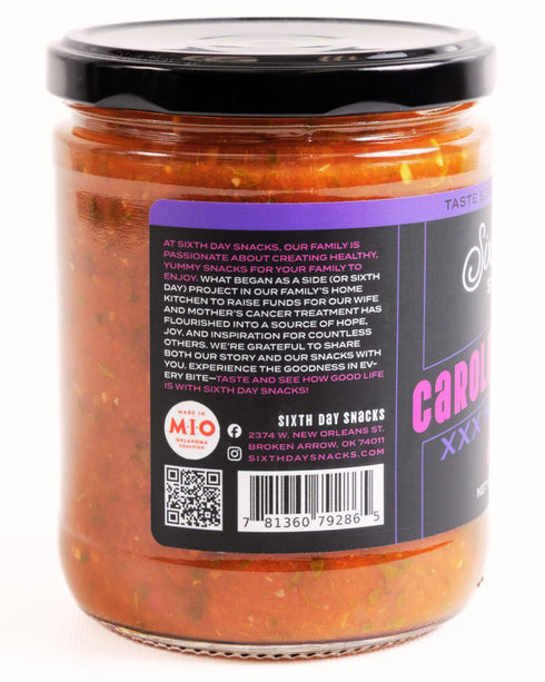 16 oz Sixth Day Snacks Carolina Reaper XXX Hot Salsa | Extreme Heat with Full Flavor | Small Batch, Clean Ingredients |