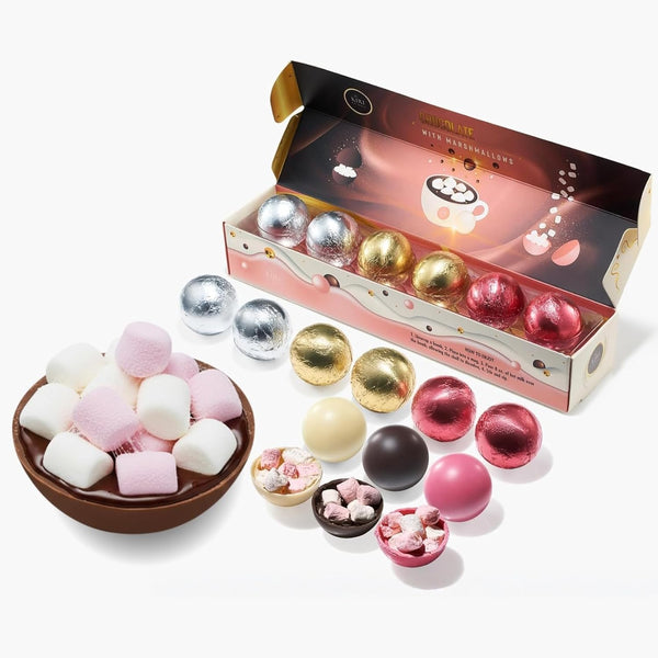 Hot Chocolate Bombs Marshmallow Filled Balls - Set of 6-3 Flavors of