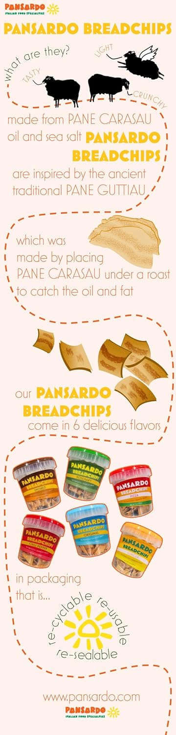 Pack PANSARDO BREADCHIPS Traditional Sardinian Savory Bread Chips - Rosemary - Four