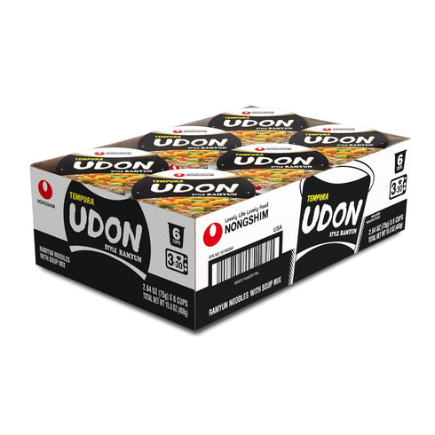 Nongshim Tempura Udon Style Instant Ramyun Noodle Cup with Soup Mix, Microwaveable,