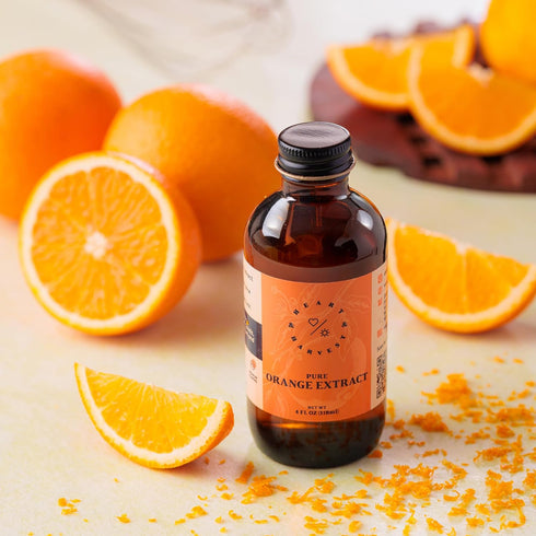 4 oz Heart & Harvest Pure Orange Extract - Sugar Free and Gluten Free Baking Supplies - Rich Intense Citrus Flavor