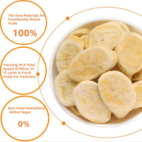 LLWDYNBJS 200g/7.05oz (1 Freeze Dried Banana Slices, Pure Fruit Snacks, Sealable Storage Can, Bulk Snacks, Can)