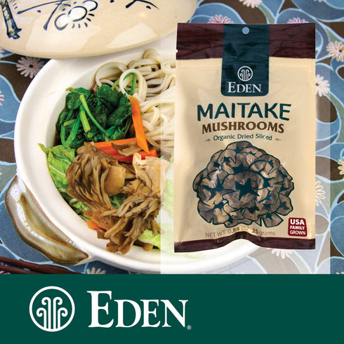 0.88 oz (25g) Eden Maitake Mushrooms, Organic, Dried, Sliced